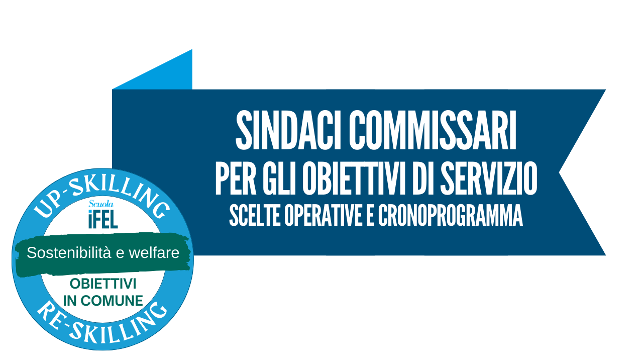 Il ruolo dei sindaci commissari per gli obiettivi di servizio: scelte operative e Cronoprogramma